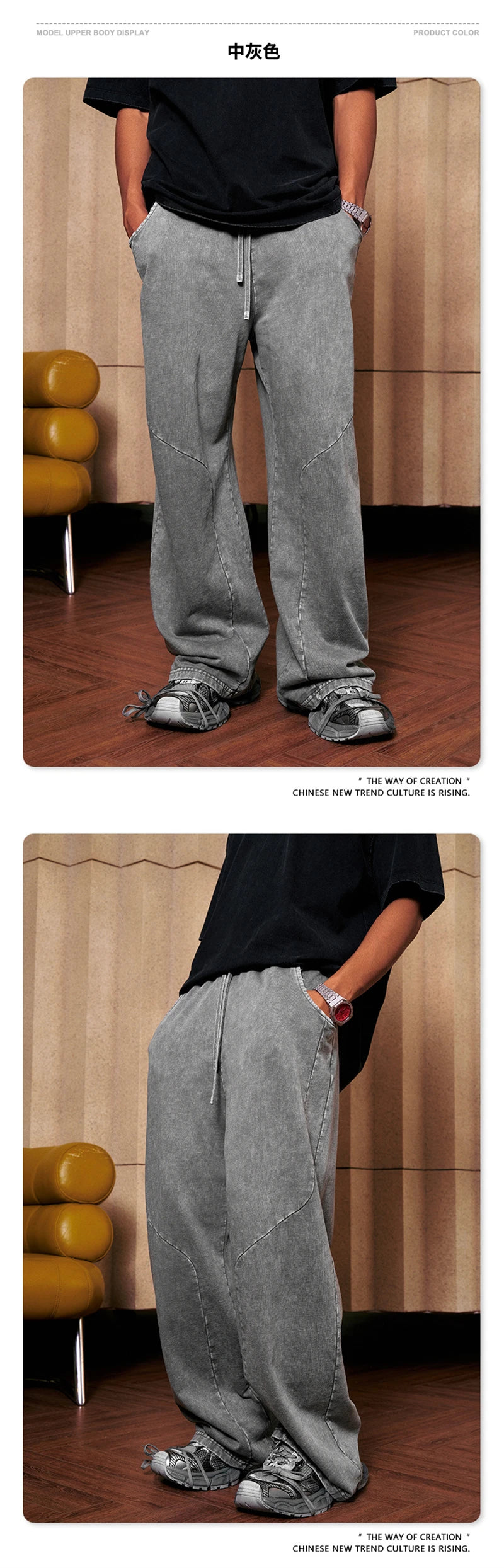 ZODF Retro 2024 Spring Men Washed Cotton Straight Pants Unisex Casual 330gsm Distressed Loose Trousers Brand Clothes HY0830