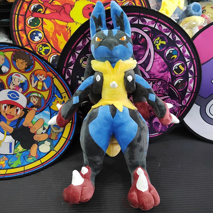 70cm Pokemon Lucario Large Plush Toys Greninja Zeraora Cinderace Glaceon Stuffed Giant Pokémon Eevee Anime Kids Christmas Gift
