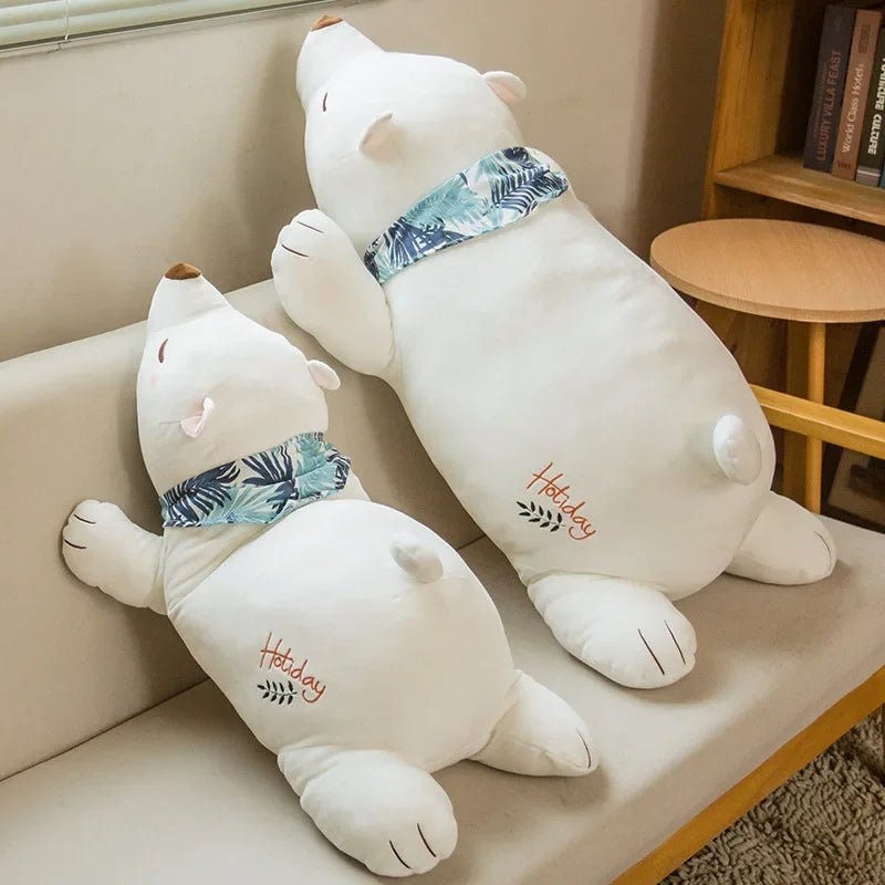 Cute Cartoon Polar Bear Plush Toy Large Animals Stuffed Plushies Dolls Soft Sleeping Pillow Bedroom Decoration Children Gifts