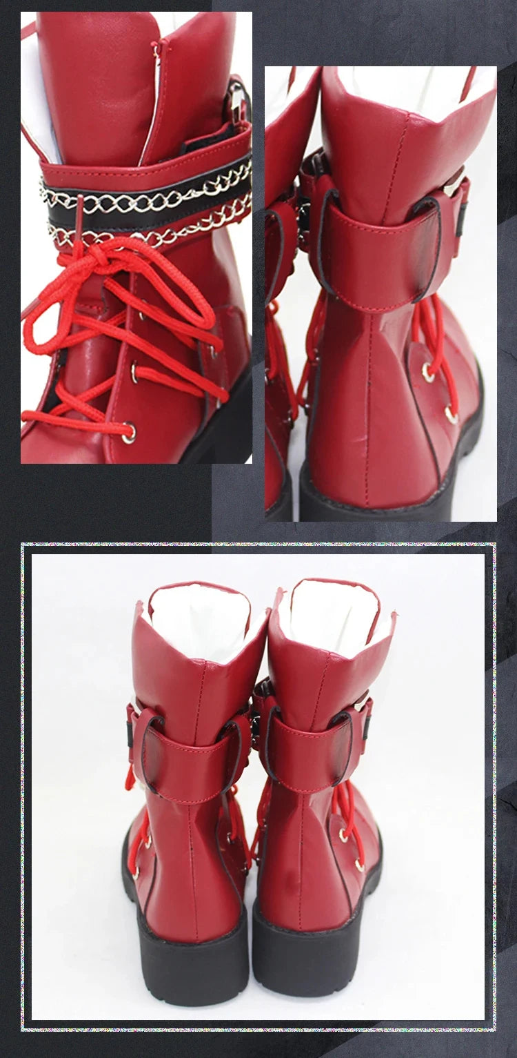 Tifa Lockhart Shoes Game FF DokiDoki Women Red Shoes Cosplay FF Tifa Lockhart Christmas Cosplay Halloween