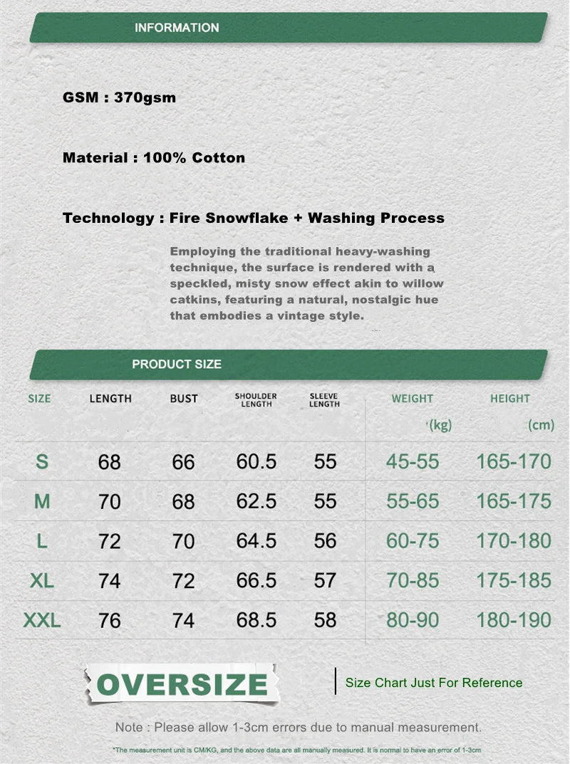 ZODF Vintage 2025 Autumn 370gsm Fake 2-Piece Hoodies For Man Unisex Washed Fire Snowflake Hooded Pullovers Terry Coats HY1108