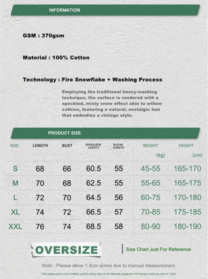 ZODF Vintage 2025 Autumn 370gsm Fake 2-Piece Hoodies For Man Unisex Washed Fire Snowflake Hooded Pullovers Terry Coats HY1108