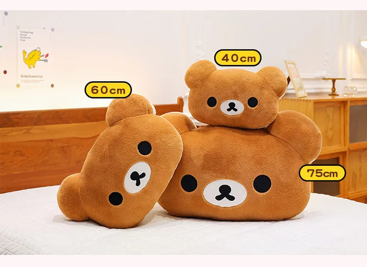 75CM Big Size Rilakkuma Kawaii Cartoon Anime Plush Stuffed Doll Room Decoration Plushies Pillow Cute Peluche Ornaments Gifts