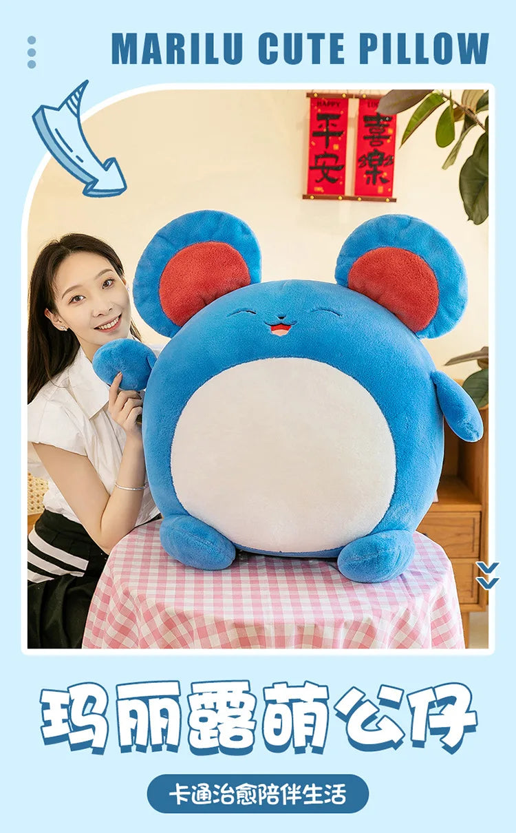 35/45/55CM Big Size Pokemon Marill Plushies Cartoon Anime Plush Pillow Soft Doll Kawaii Stuffed Plushie Ornament Children's Gift