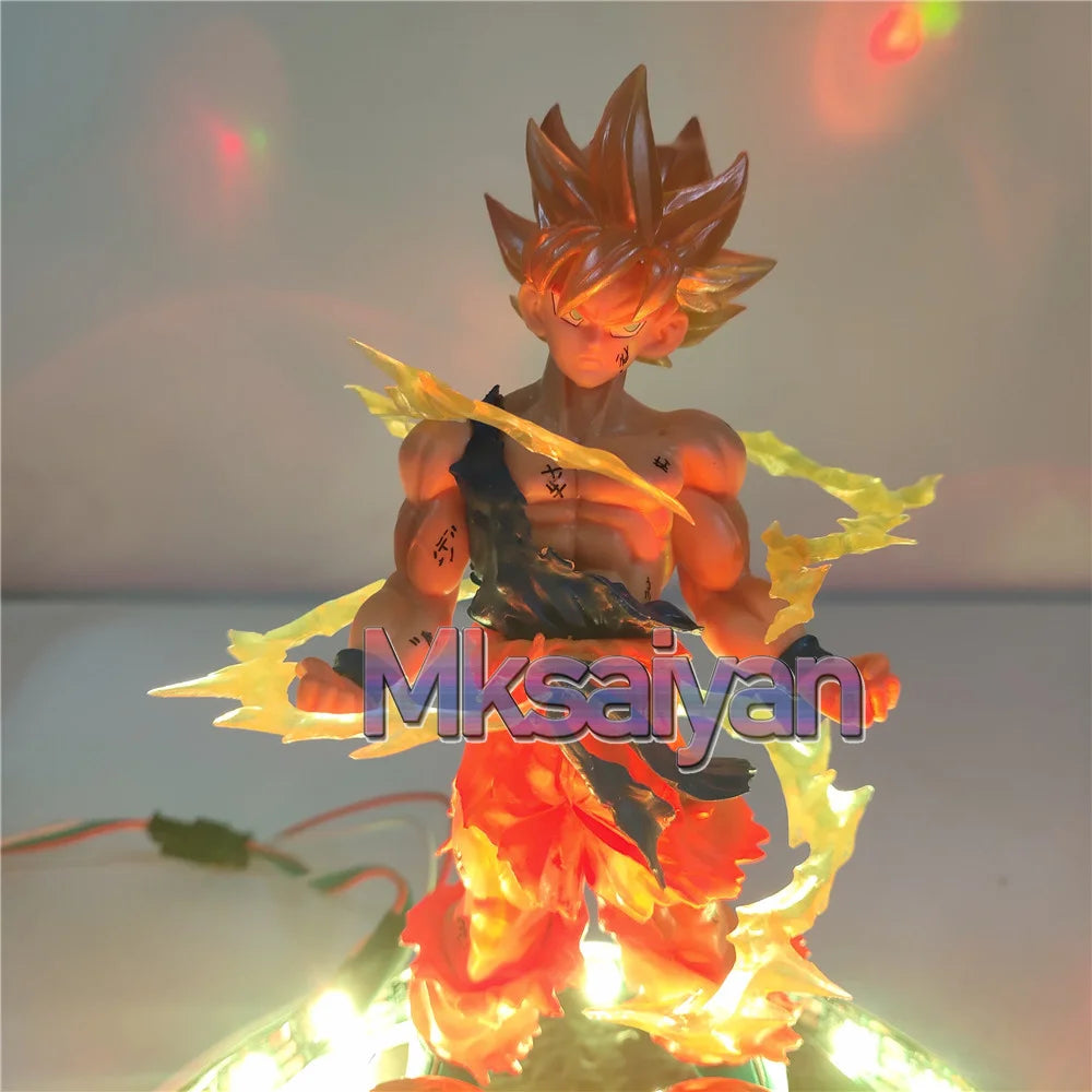 Anime Figures Lampara Dragon Ball Z Son Goku Action Figures Super Saiyan Toys Crystal Balls Remote Control PVC DBZ Kids Gift