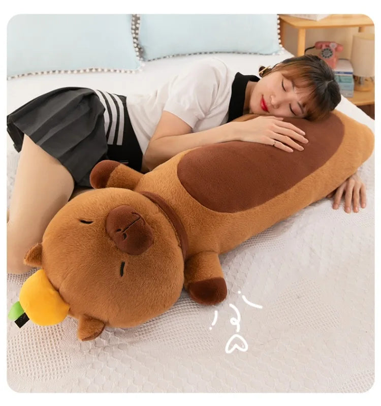 Creative Long Strip Capibala Pillow Cartoon Large Dolphin Doll Sleeping with Children Plush Toy Children Birthday Christmas Gift