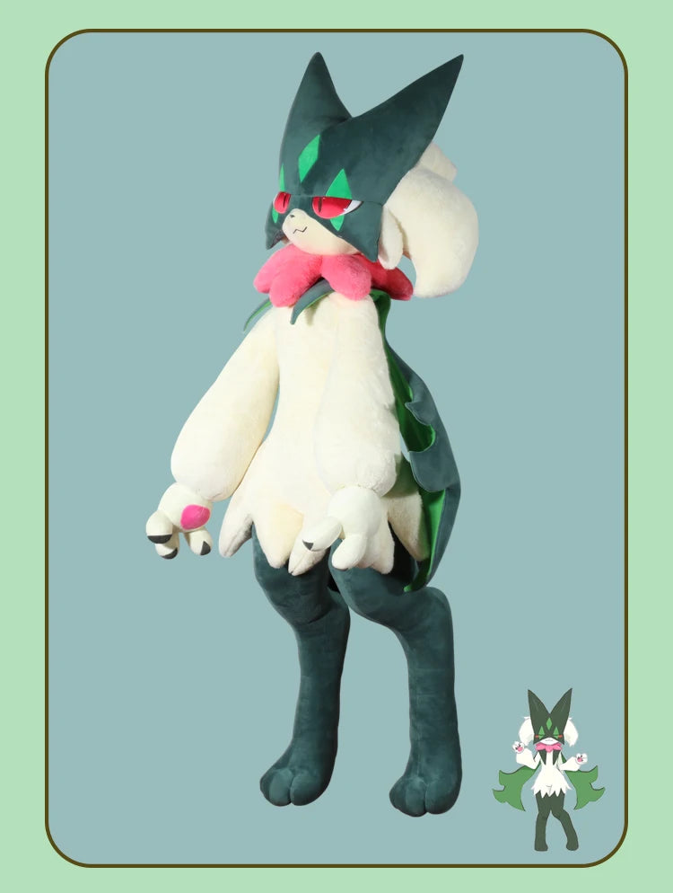 150cm Super Big Size Meowscarada Plush Leathershell Anime Plush Stuffed Doll Just Clothes Plush Presale Pokemon Room  Ornaments