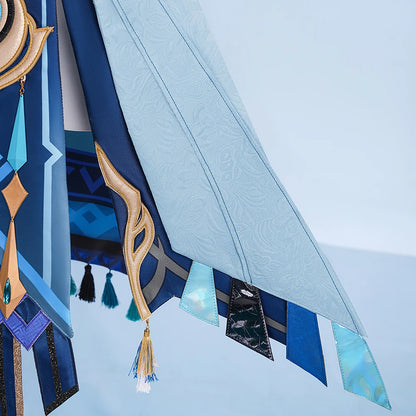 Genshin Impact Lauma Cosplay Costume Wig Dress Uniform Headwear Earrings Frostmoon Scions Halloween Party for Women Girls iCoser