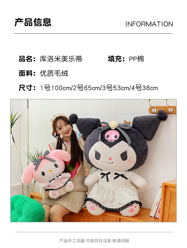 Sanrio Big Size 80cm Cute Kuromi My Melody Soft Stuffed Sofa Body Throw Pillow Plush Toys Dolls Kawaii Room Decor Holiday Gifts