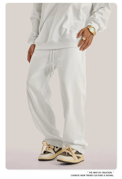 ZODF New 2025 Autumn Men's 445GSM Sweatpants Unisex High Street Soft Knitted Straight Pants Brand Streetwears Tracksuits HY0382