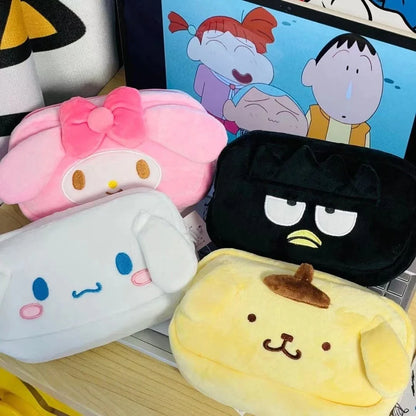 Large Capacity Storage Bags Plush Bag Kuromi My Melody Cinnamoroll BADBADTZ-MARU Cosmetic Bag High Quality Pencil Case Gift Girl