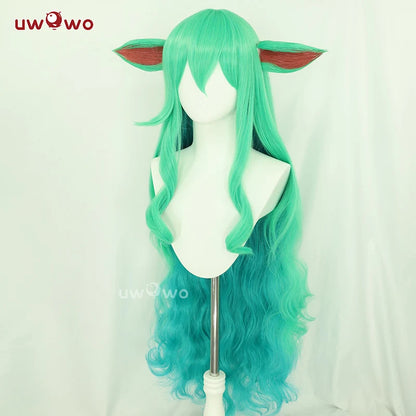 UWOWO Soraka Wig Game League of Legends/LOL: Star Guardian Soraka SG Cosplay Wig With Ear Long Hair Green 100CM Wig