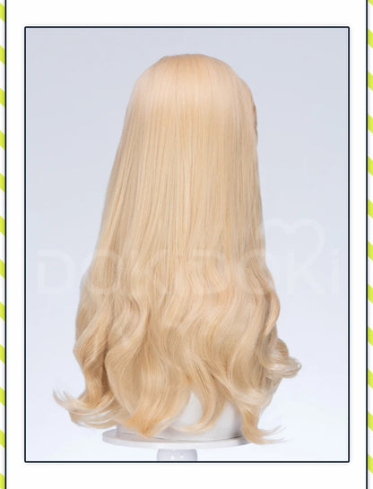 Glinda Elphaba Cosplay Wig Anime Wicked DokiDoki Front Lace Wig Golden Long 60cm Hair Glinda Cosplay Elphaba Hat Free Cap