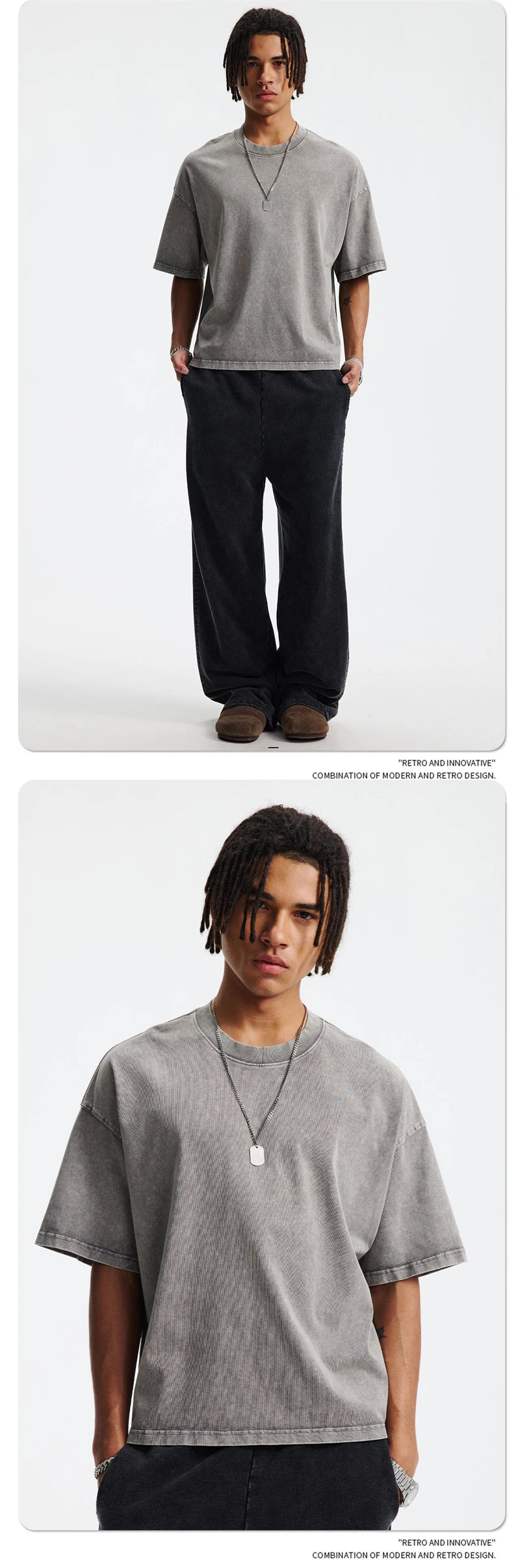 ZODF New Hip Hop Washed Cotton Boxy T-Shirts For Men Unisex Retro Loose Fit Basic Short Version T Shirt Brand Tops HY1076