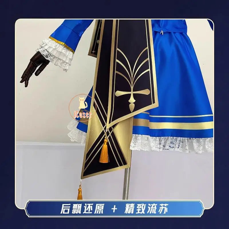 Honkai Star Rail Fate Saber Cosplay Costume Wig Dress Uniform Headwear Halloween Party for Women Girls Role Play Props Cos Gifts