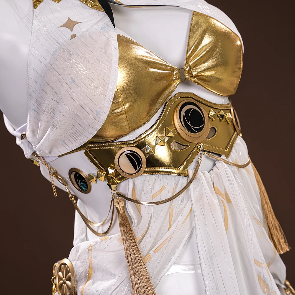 Wuthering Waves Iuno Cosplay Costume Wig Dress Headwear Shorts Rinascita Carnival Halloween Party for Women Girls Props iCoser