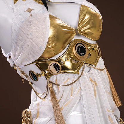 Wuthering Waves Iuno Cosplay Costume Wig Dress Headwear Shorts Rinascita Carnival Halloween Party for Women Girls Props iCoser