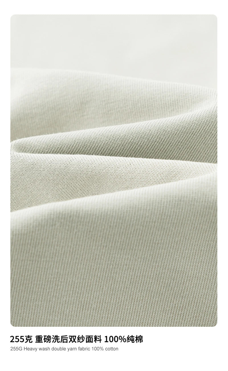 ZODF New 2025 Men Basic Solid 255gsm Cotton T-Shirts Unisex Loose Breathable Comfortable T Shirt Brand Clothes HY0973