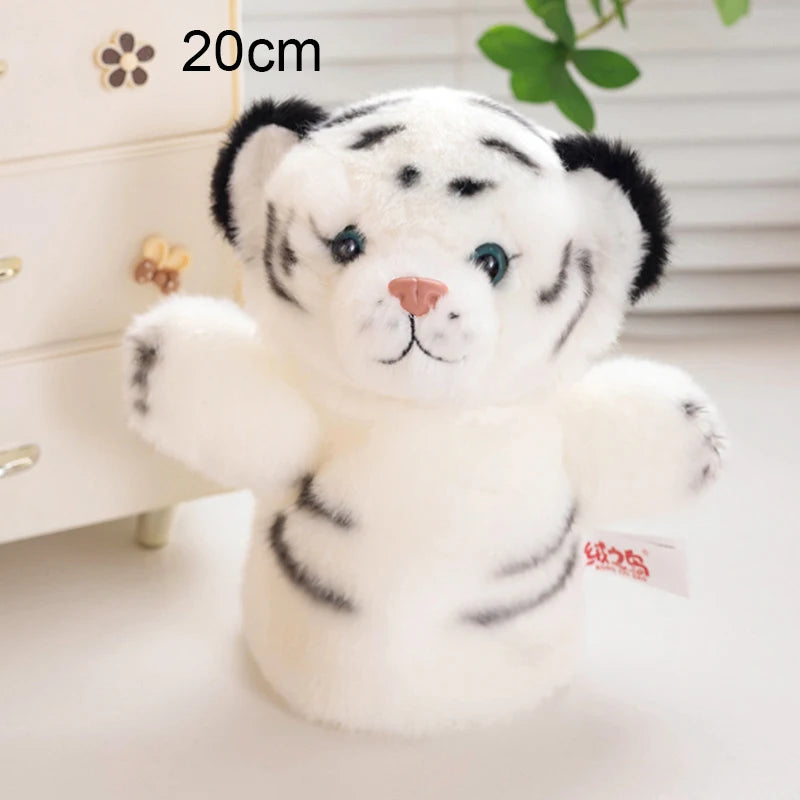 20-25cm Emulational Tiger Plushies Mother and Baby Tiger Plush Toy Panda Soft Bag Hand Puppet Children Girl Gift