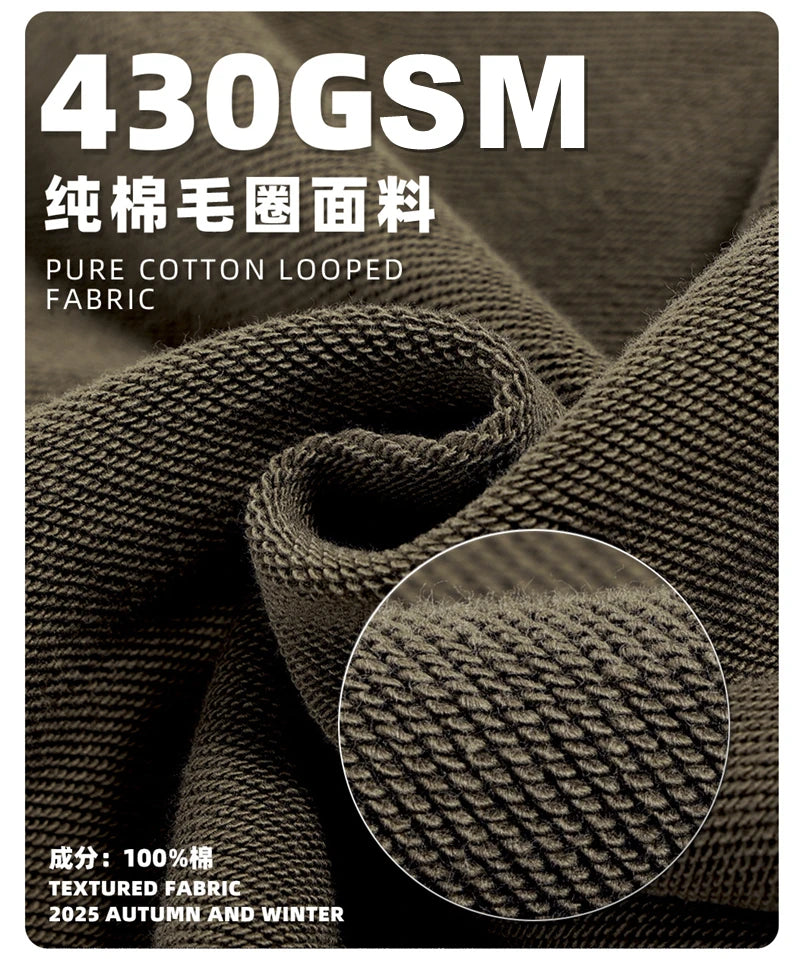 ZODF Fashion Heavy Weight 430gsm Washed Hoodie For Men Unisex Loose Edge Patchwork Distressed Hooded Pullovers Coat HY1098