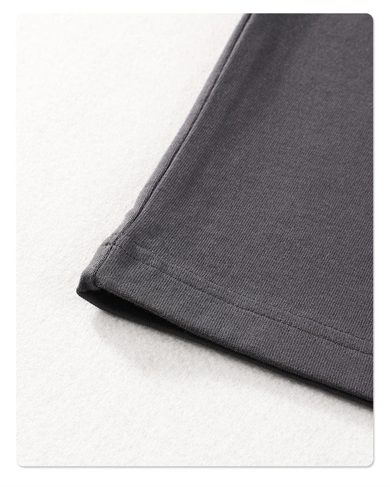 ZODF New Summer Men 275gsm Cotton T Shirts Unisex Women High Street Oversized FG Noshrink Solid T-Shirt Streetwears HY0152