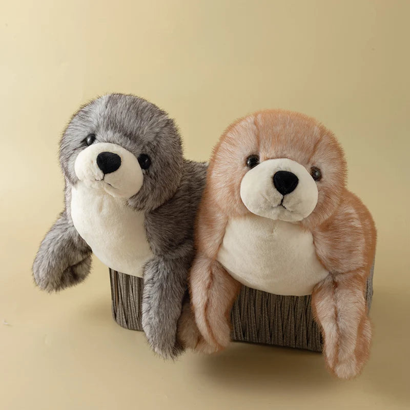 Cute Realistic Marine Seal Plush Doll White Grey Stuffed Seal Soft Toy Kawaii Sea Animal Plushies Birthday Xmas Present