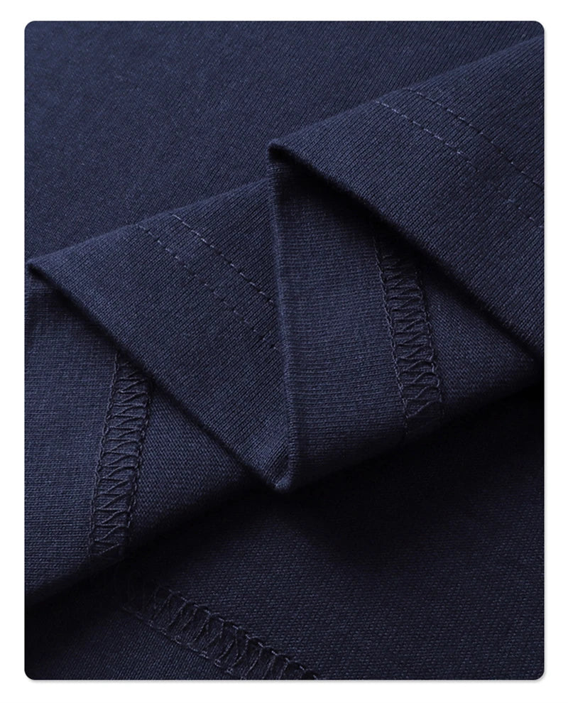 ZODF Trendy 2025 Men 275gsm Cotton T-Shirts Unisex Summer Patchwork Solid O Neck T Shirt Brand Tees HY1045