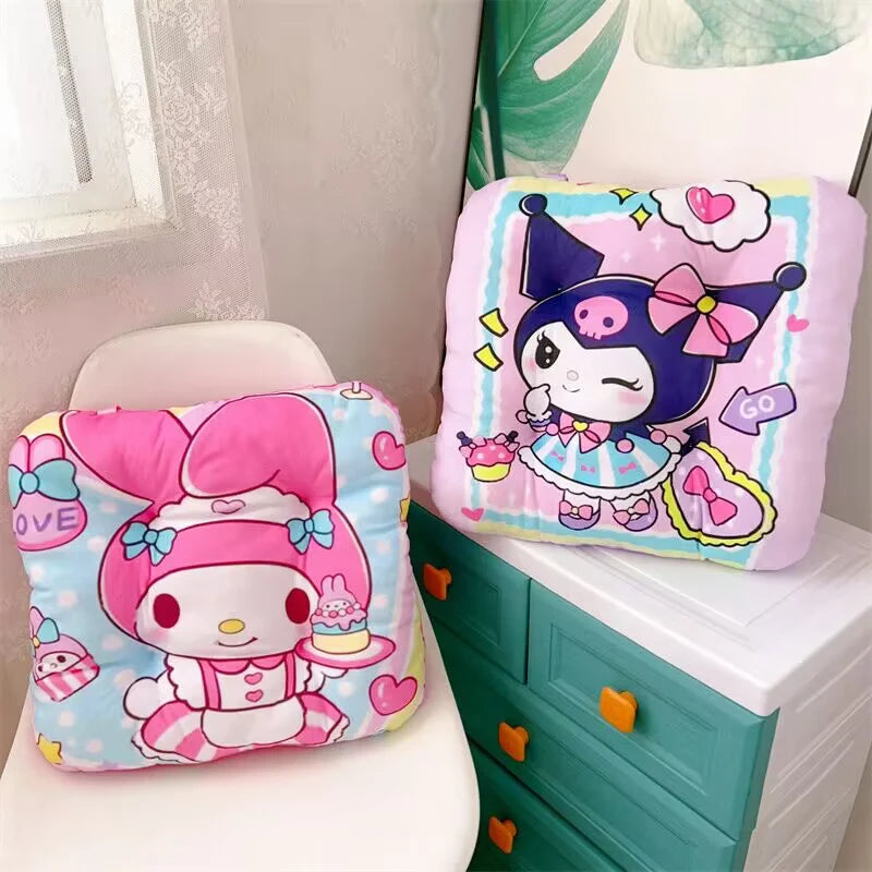 Sanrio Kuromi Plush Cushion Cute Anime Pochacco Cinnamoroll Hello Kitty My Melody Chair Non-slip Seat Cushion Xmas Gift For Girl