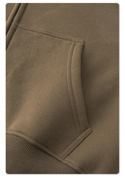 ZODF 2024 Winter Women Zipper Crop Hoodies Female Girls Solid 345gsm Warm Fleece Short Hooded Zip-Up Coat HY0911