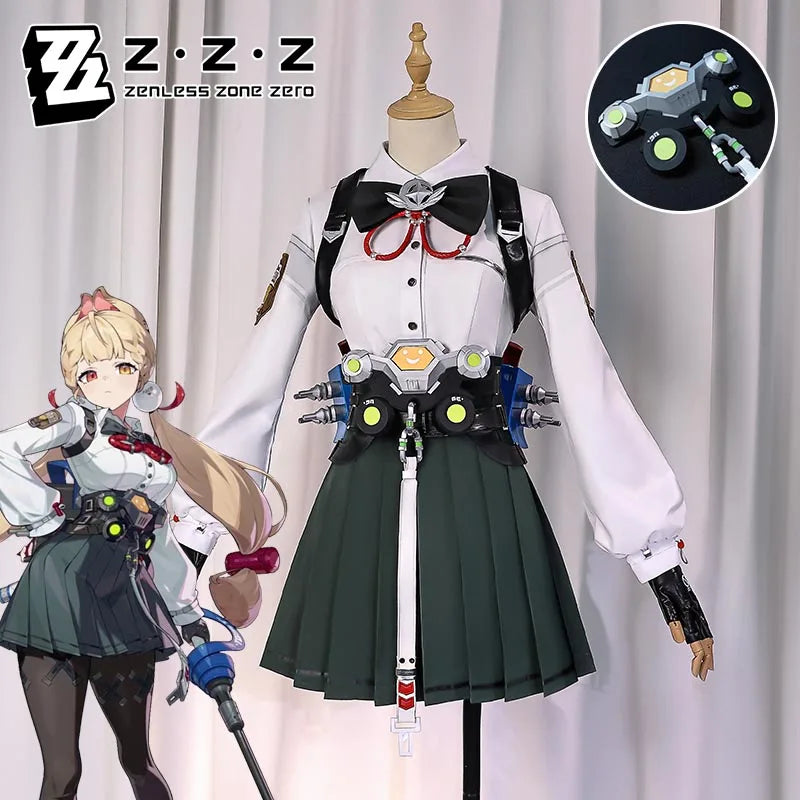 Zenless Zone Zero Alice Thymefield Cosplay Costume Skirt Uniform Headwear Ears Tail Spook Shack Halloween Party for Women Girls