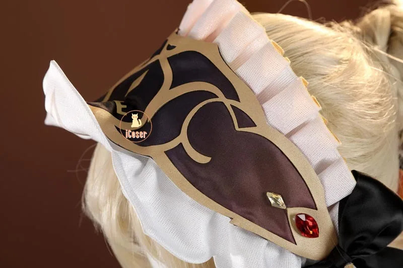 Genshin Impact Sandrone Cosplay Costume Wig Marionette Dress Headwear Eleven Fatui Harbingers Halloween Women Girls Role Play