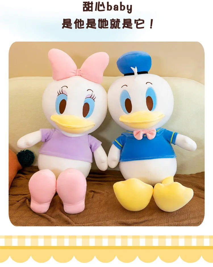 Disney Donald Duck Daisy Giant Plush Dolls Hot Toys Kawaii Soft Pillow Stuffed Animal Couple Dolls Birthday Xmas Gifts for Kids
