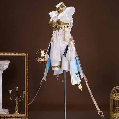 Wuthering Waves Iuno Cosplay Costume Wig Dress Headwear Shorts Rinascita Carnival Halloween Party for Women Girls Props iCoser