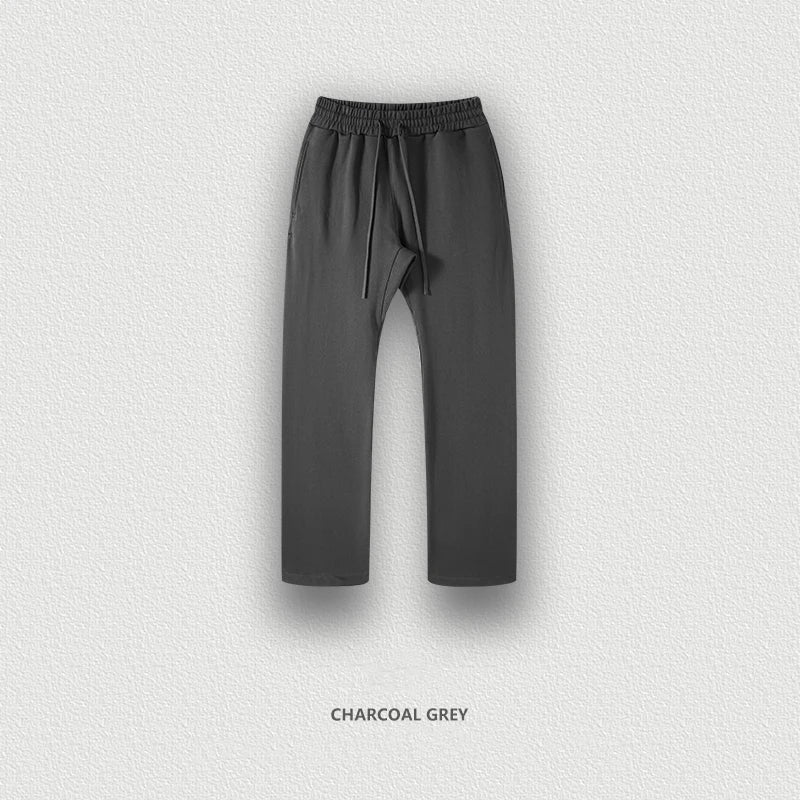 ZODF New 2025 Autumn Men's 445GSM Sweatpants Unisex High Street Soft Knitted Straight Pants Brand Streetwears Tracksuits HY0382