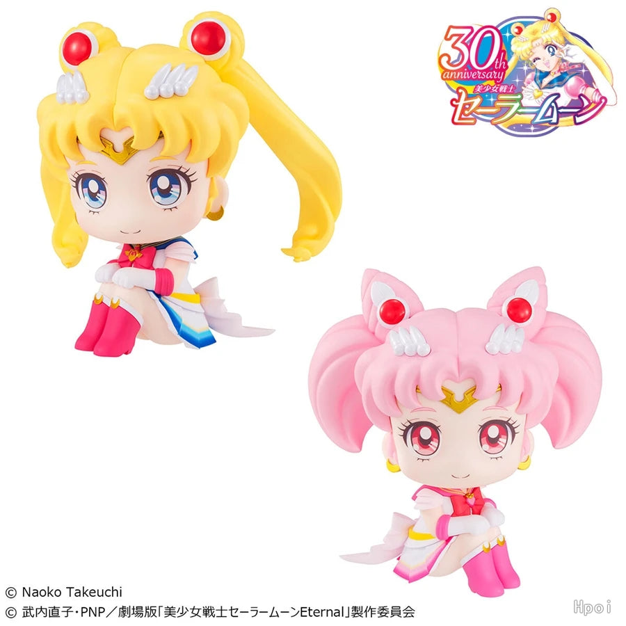 Q Version Sailor Moon Anime Figure Kawaii Sailor Mars Jupiter Mercury Venus Action Figure PVC Collection Model Doll Toy for Kids