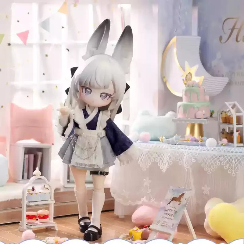 Non-edible Collectible Doll Moon Jumping Time Rabbit Treasure Series 12 Points BJD Blind Box Action Toy Figure Display Piece