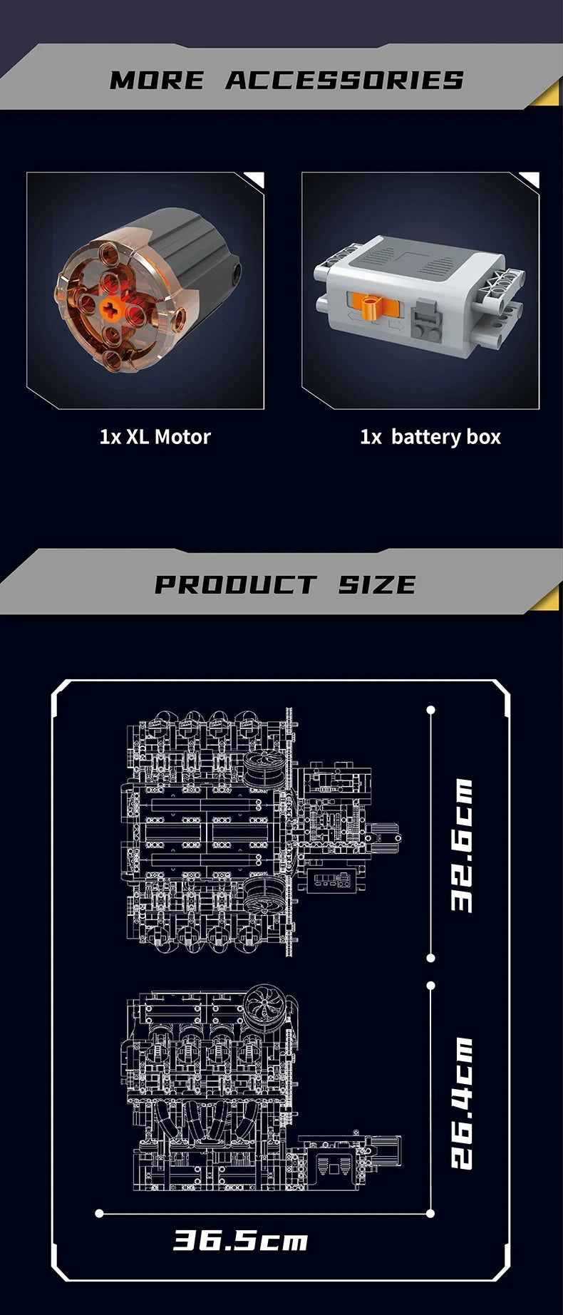 MOC Technik Electrically Driven No.V8 Engine Model Car Building Blocks Set Creative Educational Toy christmas Gifts for Boy Kids