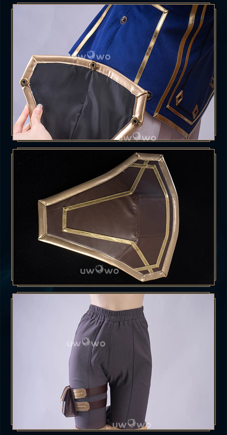 LAST BATCH UWOWO Caitlyn Cosplay Game LOL Caitlyn Arcane Commander Cosplay Costume With Cloak Hat Prop Halloween Costume