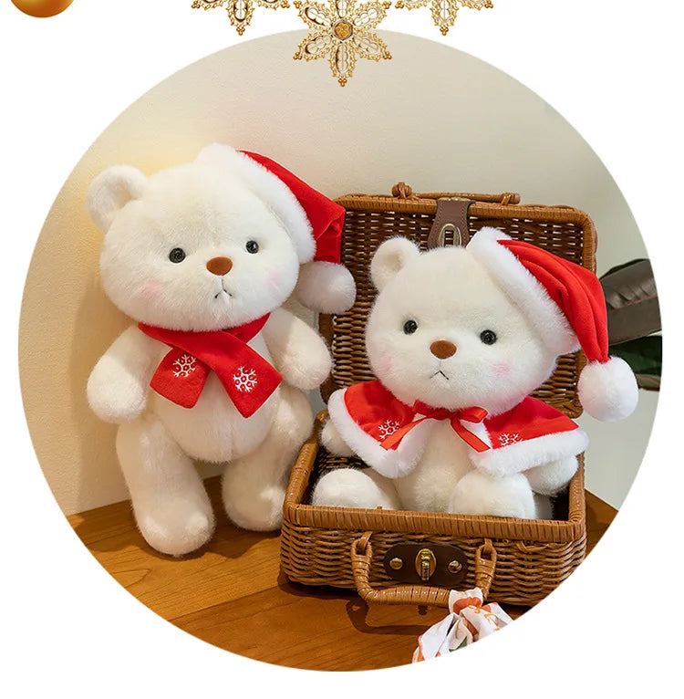 Plush Teddy Bear with Sweater Scarf for Kids Birthday Xmas Gift Cute Jointed Couple Bears Stuffed Animal Toy for Valentine