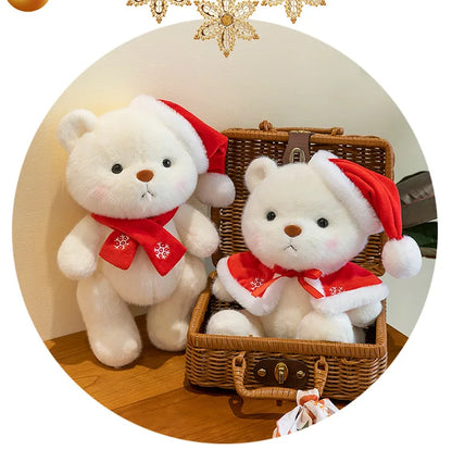 Plush Teddy Bear with Sweater Scarf for Kids Birthday Xmas Gift Cute Jointed Couple Bears Stuffed Animal Toy for Valentine