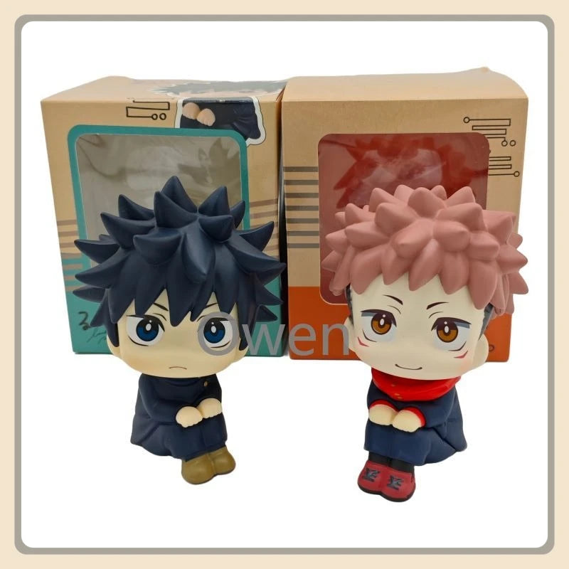 Cute Jujutsu Kaisen Anime Mini Fushiguro Megumi Figurine Itadori Yuji Action Figures PVC Q Version Collection Model Toys Gifts