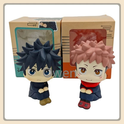 Cute Jujutsu Kaisen Anime Mini Fushiguro Megumi Figurine Itadori Yuji Action Figures PVC Q Version Collection Model Toys Gifts