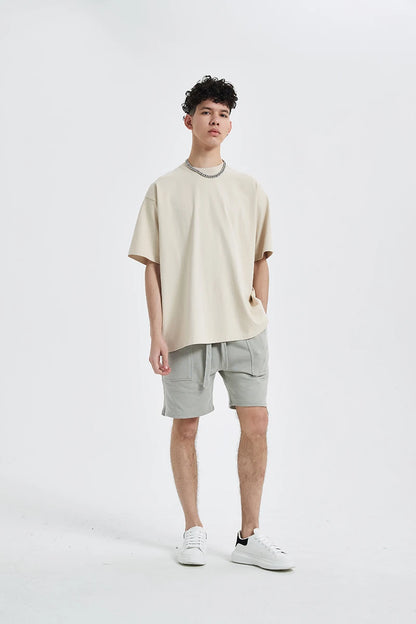 ZODF Fashion Spring Summer Washed Solid T Shirts For Men Loose Unisex 310gsm Cotton Heavy Weight T-Shirt Brand Tops HY0064