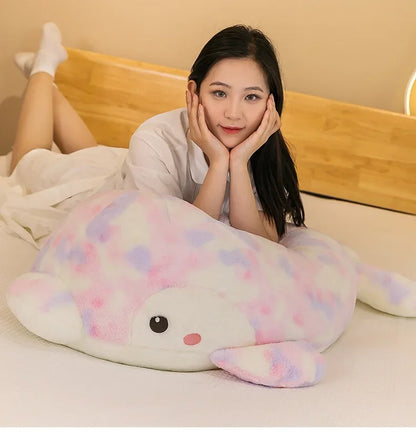 50-80cm Kawaii Fantastic Rainbow Colorful Plush Dolphin Stuffed Animals Doll Decoration Birthday Gifts Soft Pillow Children Gift