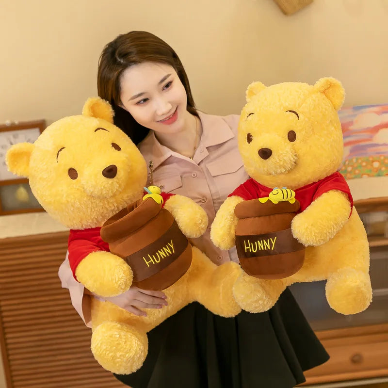 35-55cm Anime Honey Jar Winnie The Pooh Soft Plush Toys Pooh Bear Stuffed Animal Dolls Children Kids Kawaii Birthday Gift