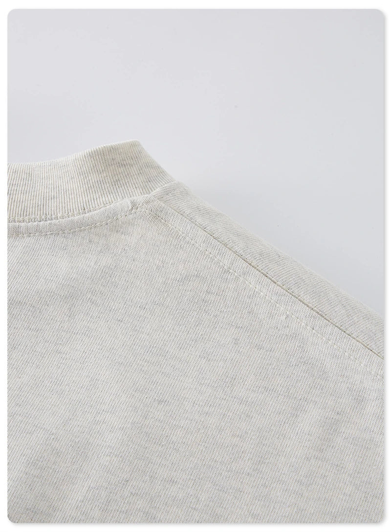 ZODF 2025 Heavy-Weight 425gsm 100% Cotton T-Shirts For Men Unisex Summer Oversized O-Neck Basic Solid T Shirt Brand Tees HY0485