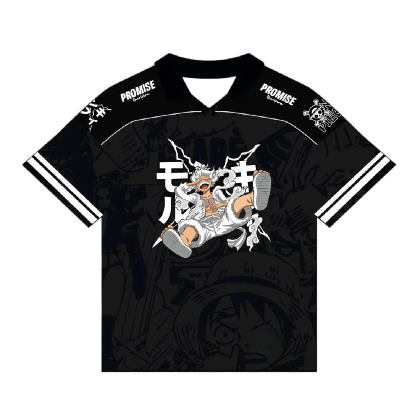 2526 New Bandai Anime One Piece Luffy Summer Jersey T-shirt Oversized 3D Adult and Children's Multifunctional Top Christmas