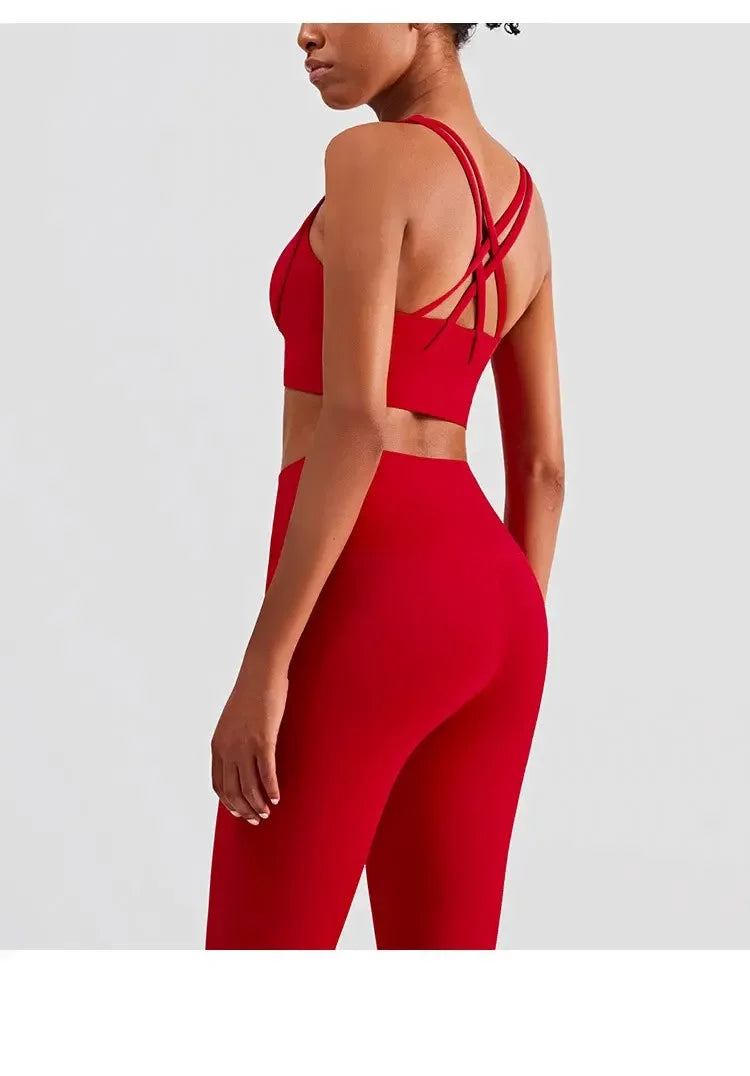 2 Piece Women’s Yoga Tracksuit Athletic Wear Pilates Fitness Suit Gym Workout Push Up Sports Bra Leggings Set