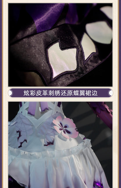 Honkai Star Rail Castorice Cosplay Costume Wig Dress Headwear Earrings Butterfly Props Halloween Party for Women Girls Carnival