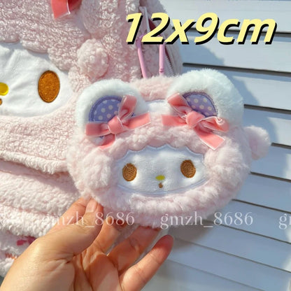 Sanrio Cartoon Backpack For Girl Women My Melody Sweet Piano Lovely Schoolbag Japanese Style Casual Large Capacity Plush Bag